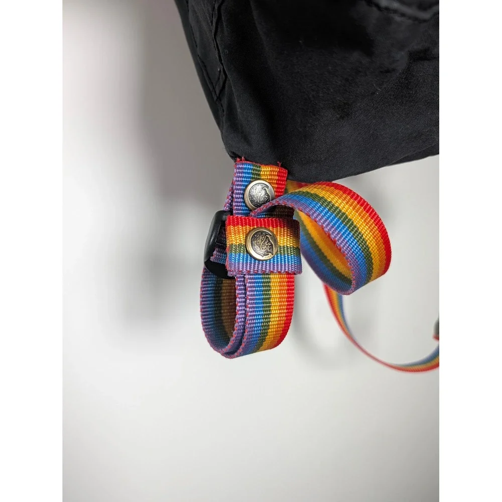 Fjallraven Unisex Backpack Kanken Rainbow Mini 23621 Vinylon F Black One Size